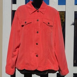 Coldwater Creek Coral Button-Down Jacket